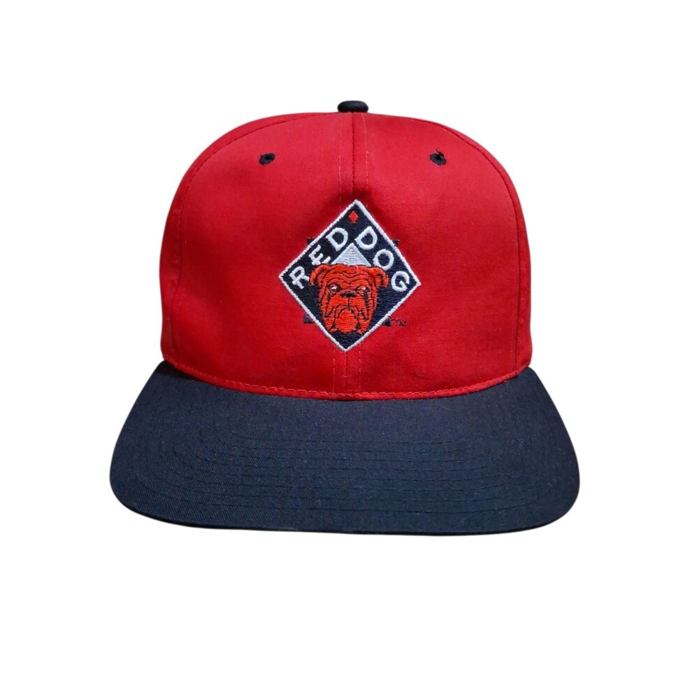 Vintage 90s Red Dog Beer Snapback Hat Bulldog Logo Red Black Excellent Condition
